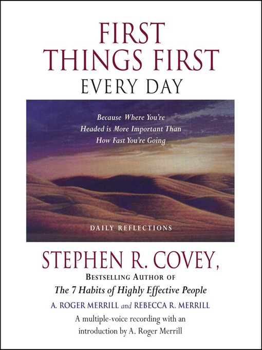 Title details for First Things First Every Day by Stephen R. Covey - Available